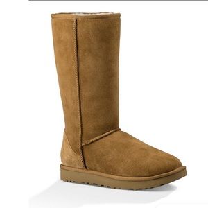 Tall Tan Slipper Boots